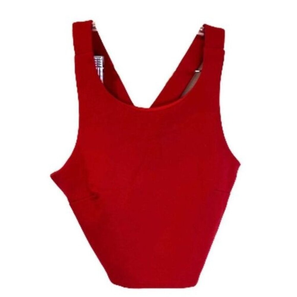 Hunxin Women's Sexy Sleeveless‎ Red Crop Cami Tank Top
